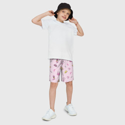Детские спортивные шорты 3D Барби аксессуары - розовый паттерн - фото 2
