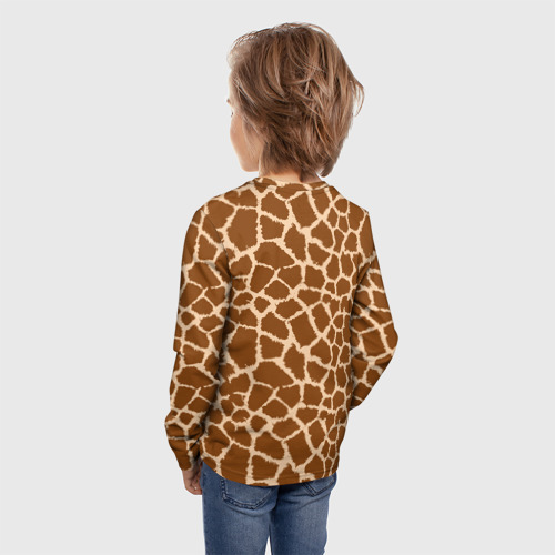 Детский лонгслив 3D Кожа жирафа - giraffe, цвет 3D печать - фото 4