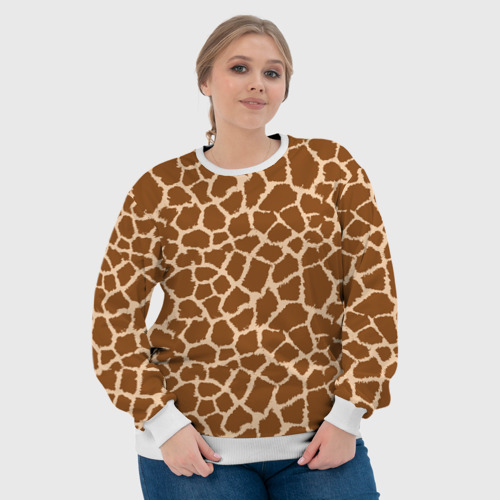 Женский свитшот 3D Кожа жирафа - giraffe, цвет 3D печать - фото 6