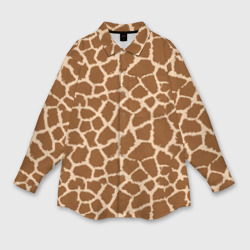 Мужская рубашка oversize 3D Кожа жирафа - giraffe