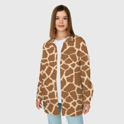 Женская рубашка oversize 3D Кожа жирафа - giraffe - фото 2