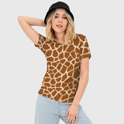 Женская футболка 3D Slim Кожа жирафа - giraffe - фото 2