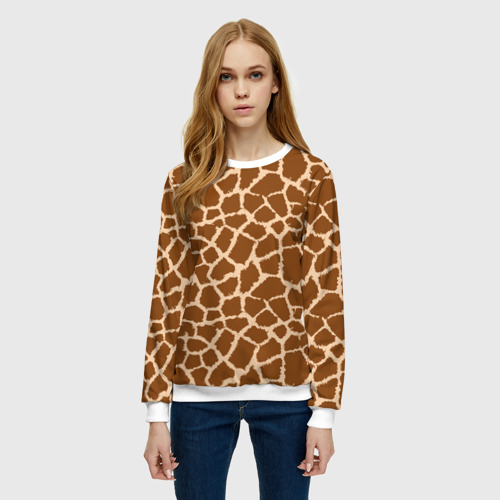 Женский свитшот 3D Кожа жирафа - giraffe, цвет 3D печать - фото 3