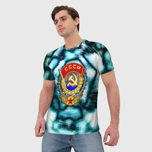 Мужская футболка 3D с принтом Назад в ссср негатив, фото на моделе #1