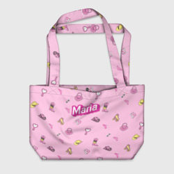 Пляжная сумка 3D Имя Мария в стиле барби - розовый паттерн аксессуары 