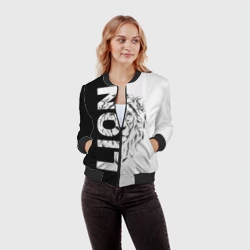 Женский бомбер 3D Лев - царь зверей - фото 2