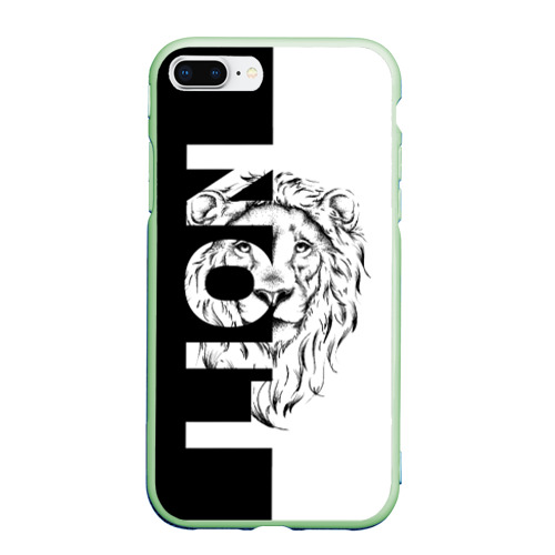 Чехол для iPhone 7Plus/8 Plus матовый Лев - царь зверей, цвет салатовый