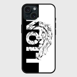 Чехол силиконовый для Apple iPhone 15 матовый Лев - царь зверей