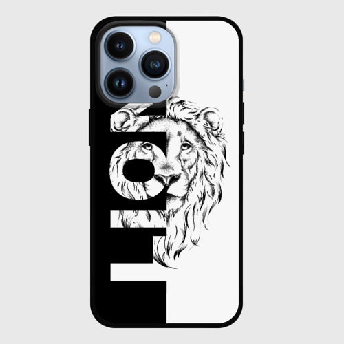 Чехол для iPhone 13 Pro Лев - царь зверей, цвет черный