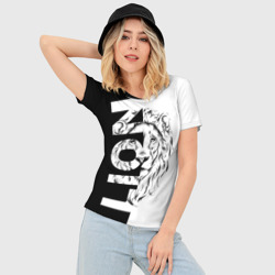 Женская футболка 3D Slim Лев - царь зверей - фото 2