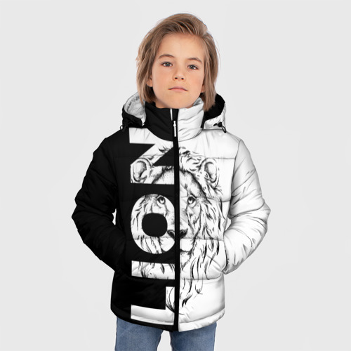 Зимняя куртка для мальчиков 3D Лев - царь зверей, цвет черный - фото 3