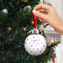 Ёлочный шар Дарья - в стиле барби: аксессуары паттерн - фото 2