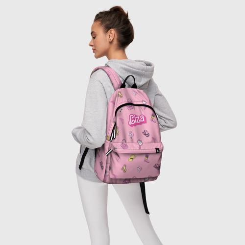 Рюкзак 3D Лиза - в стиле барби: аксессуары на розовом паттерн - фото 5