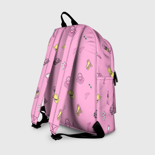 Рюкзак 3D Алла - в стиле ретро барби: аксессуары на розовом паттерн  - фото 2