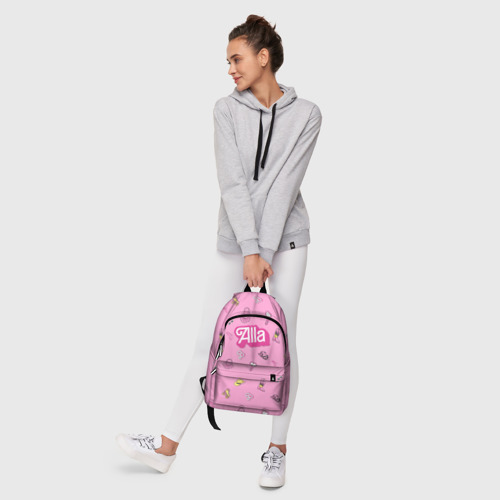 Рюкзак 3D Алла - в стиле ретро барби: аксессуары на розовом паттерн  - фото 7