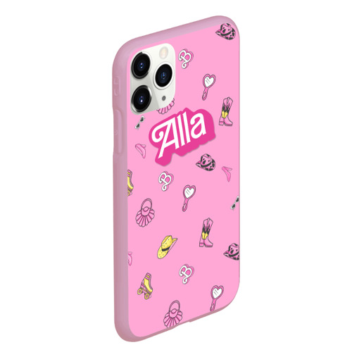 Чехол для iPhone 11 Pro Max матовый Алла - в стиле ретро барби: аксессуары на розовом паттерн , цвет розовый - фото 3