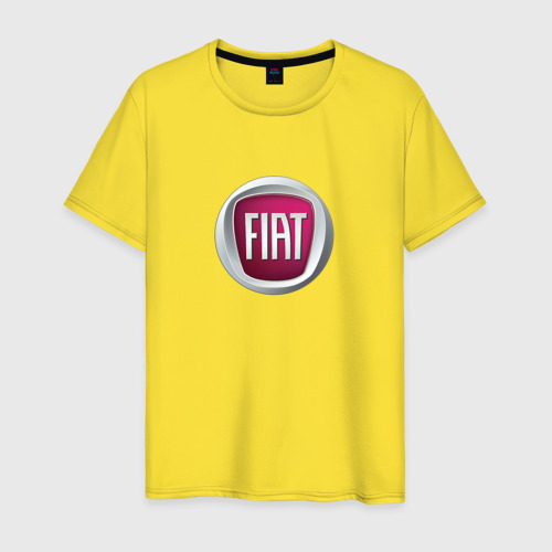 Мужская футболка хлопок Fiat  Italy, цвет желтый