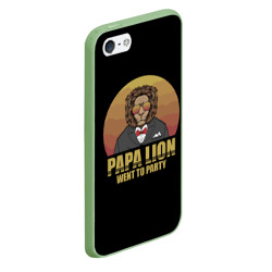 Чехол для iPhone 5/5S матовый Папа лев выходит на вечеринку - фото 2
