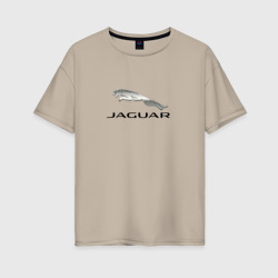 Женская футболка хлопок Oversize Ягуар спорт кар 