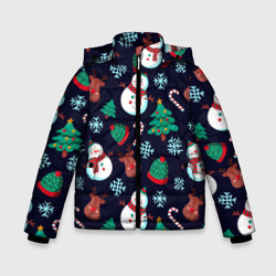 Зимняя куртка для мальчиков 3D Снеговички с рождественскими оленями и елками