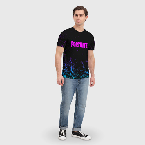 Мужская футболка 3D с принтом Фортнайт градиент эпик, вид сбоку #3