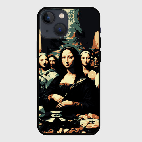 Чехол для iPhone 13 mini с принтом Мона Лиза ai art party, вид спереди #2