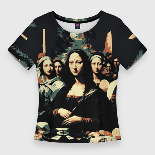 Женская футболка 3D Slim Мона Лиза ai art party, цвет 3D печать
