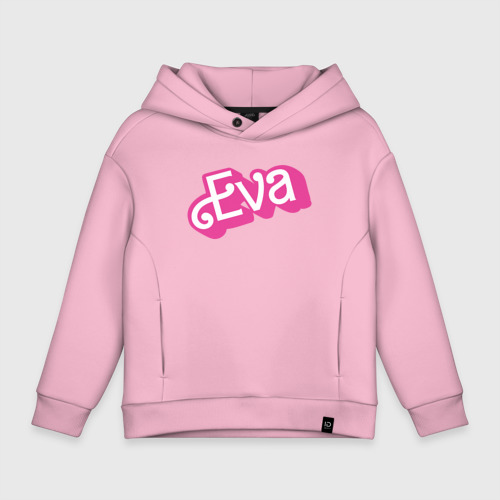 Детское худи Oversize хлопок Eva -retro barbie style, цвет светло-розовый