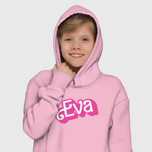 Детское худи Oversize хлопок Eva -retro barbie style, цвет светло-розовый - фото 12