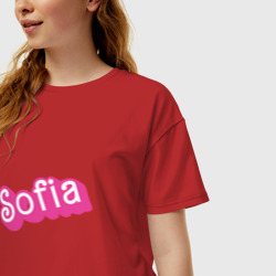Женская футболка хлопок Oversize Sofia - retro barbie style - фото 2