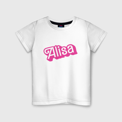 Детская футболка хлопок Alisa - retro Barbie style, цвет белый