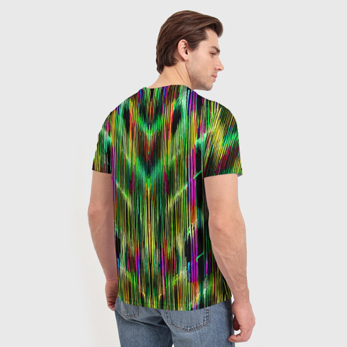 Мужская футболка 3D Абстрактный паттерн из полос, цвет 3D печать - фото 4