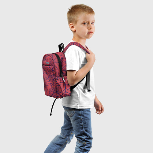Детский рюкзак 3D Паутина красно-синий - фото 2
