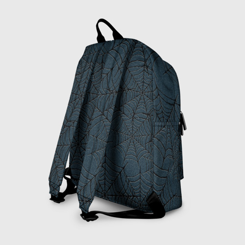 Рюкзак 3D с принтом Паутина тёмно-синий, вид сзади #1