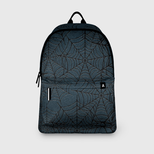 Рюкзак 3D с принтом Паутина тёмно-синий, вид сбоку #3