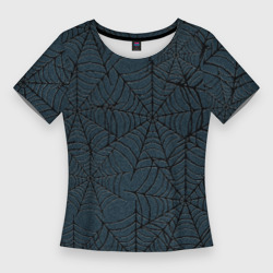 Женская футболка 3D Slim Паутина тёмно-синий