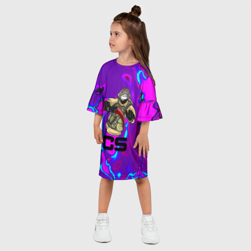 Детское платье 3D Cs go neon skin, цвет 3D печать - фото 3
