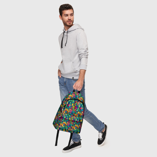 Рюкзак 3D Разноцветные листья рисунок паттерн - фото 6