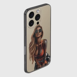 Чехол для iPhone 16 Pro силиконовый с защитой камеры Девушка с тату загорелая - фото 2