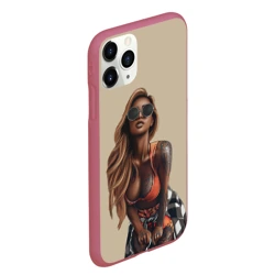Чехол для iPhone 11 Pro Max матовый Девушка с тату загорелая - фото 2