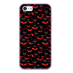 Чехол для iPhone 5/5S матовый Летучие мыши на Хеллоуин
