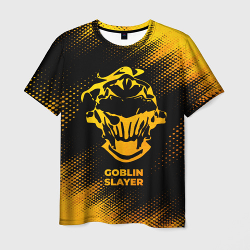 Мужская футболка с принтом Goblin Slayer - gold gradient, вид спереди №1