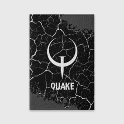 Обложка для паспорта матовая кожа Quake glitch на темном фоне