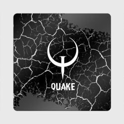 Магнит виниловый Квадрат Quake glitch на темном фоне