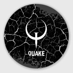 Круглый коврик для мышки Quake glitch на темном фоне