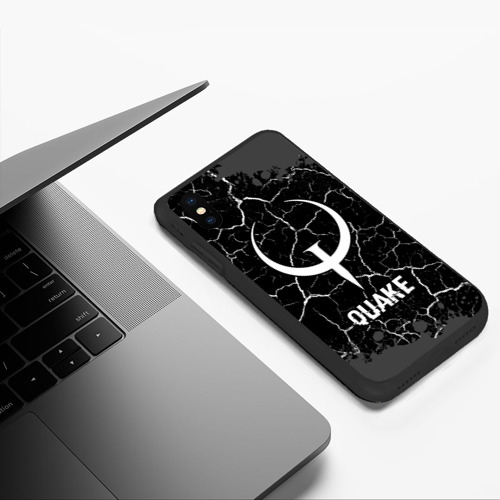Чехол для iPhone XS Max матовый Quake glitch на темном фоне - фото 5