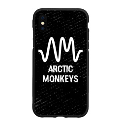 Чехол для iPhone XS Max матовый Arctic Monkeys glitch на темном фоне