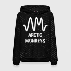 Женская толстовка 3D Arctic Monkeys glitch на темном фоне