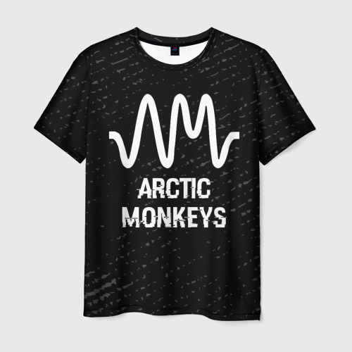 Мужская футболка 3D Arctic Monkeys glitch на темном фоне, цвет 3D печать