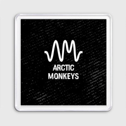 Магнит 55*55 Arctic Monkeys glitch на темном фоне